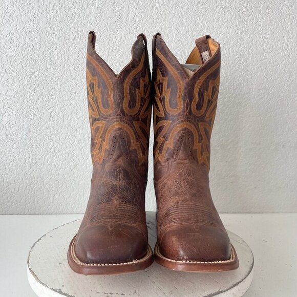 Rod Patrick Mens Cowboy Boots 13.5B Perro Loco Brown Leather Western Square Toe - Picture 5 of 13